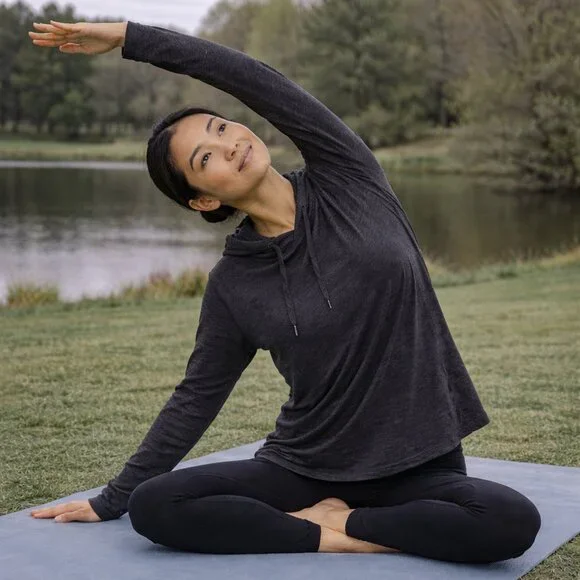 Old Navy Active Breathe On Womens XL Gray Lightweight Hooded Athletic Top - Picture 1 of 9